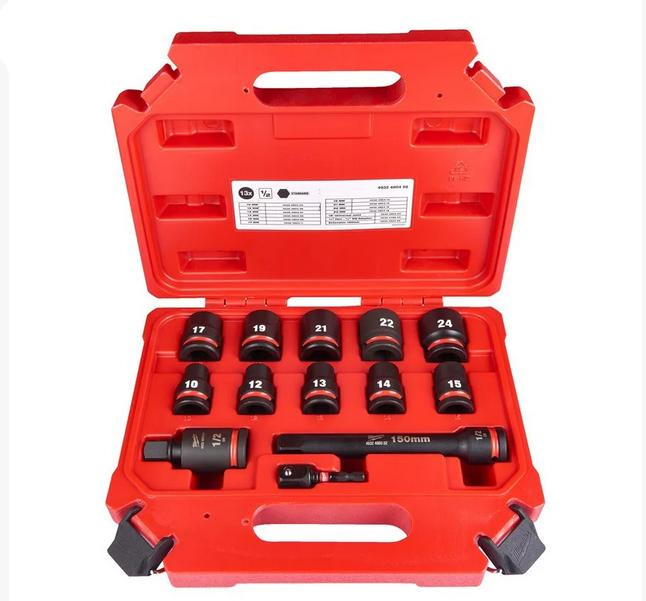 ESTUCHE 13 PIEZAS DE 1/2" 4932480456 MILWAUKEE