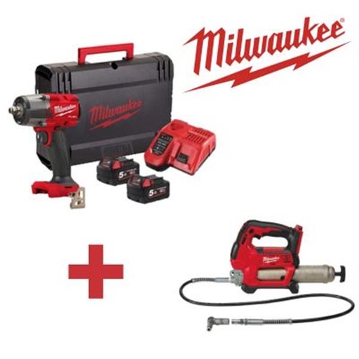 [P0000021] KIT LLAVE IMPACTO 1/2 M18FMTIW2F12+ENGRASADORA M18GG+2BATERIAS+1CARGADOR