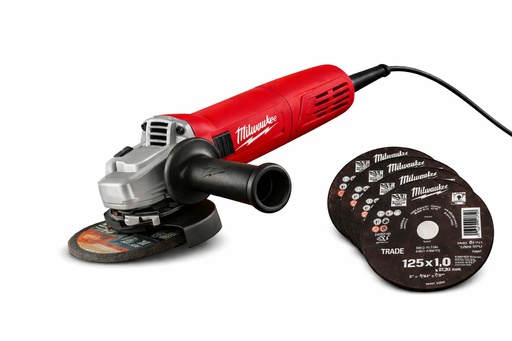 AMOLADORA AG10-125EK MILWAUKEE + 5 DISCO 125X1MM